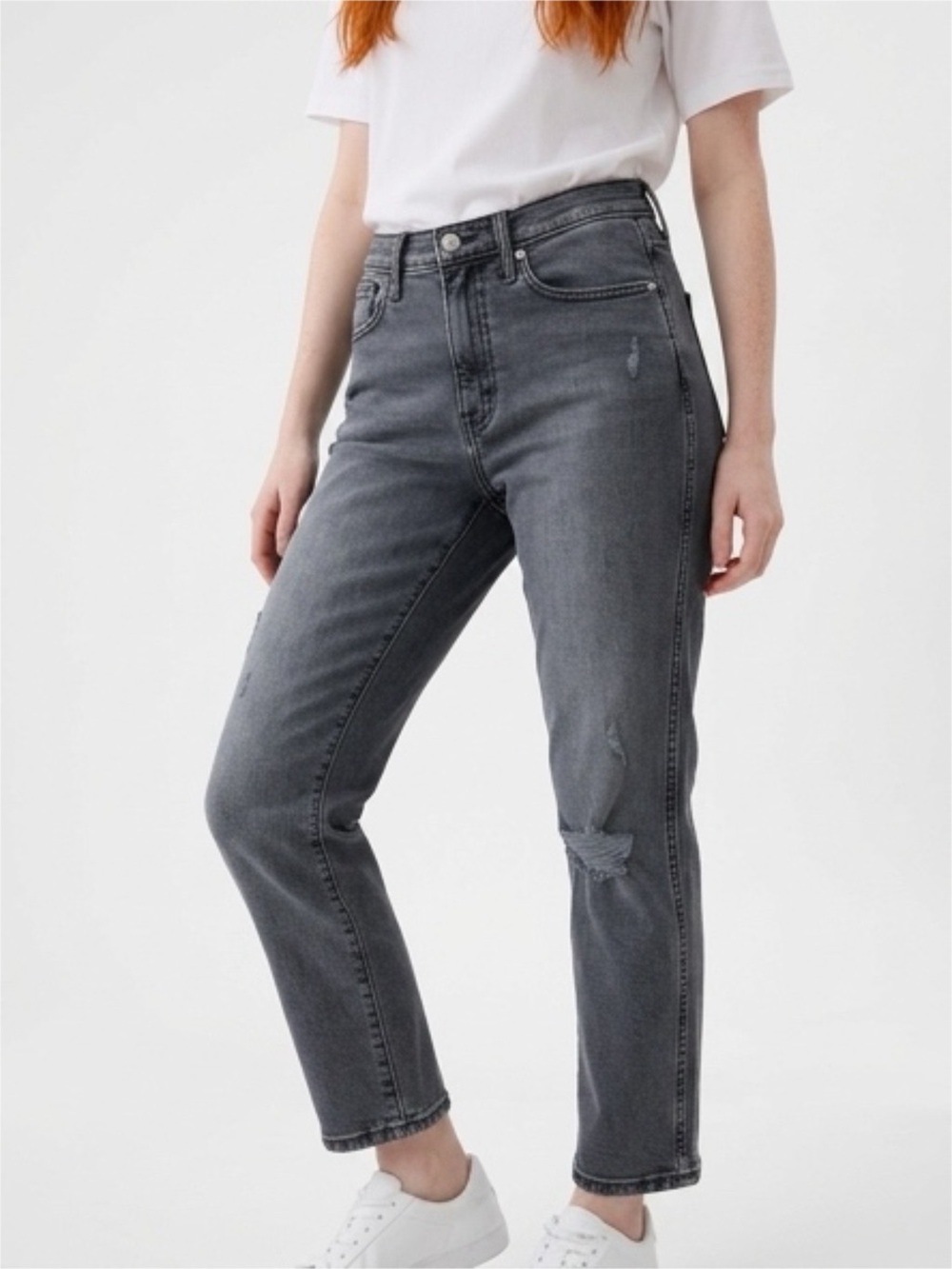 GAP Jeans Distressed Gray 6/28 petite
